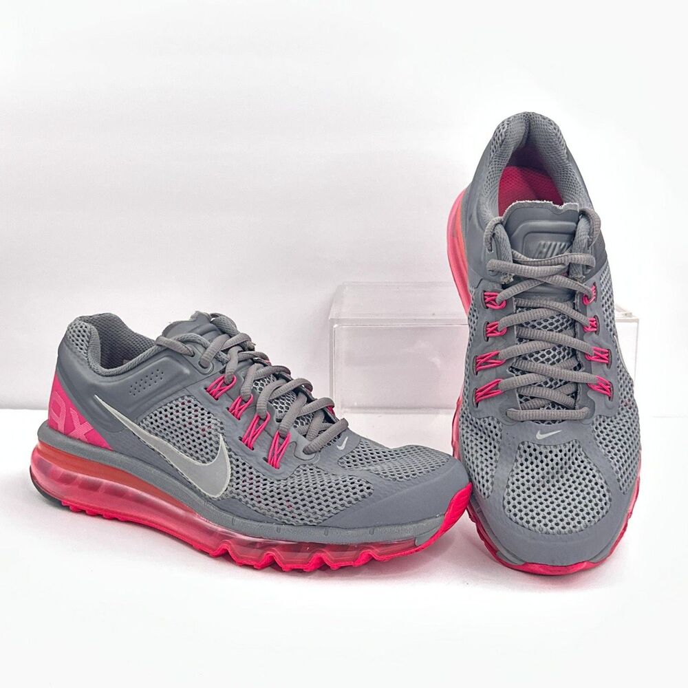 Nike Air Max Plus Shoes Womens 9 Gray Hot Pink Mesh Running Sneakers 555363-006